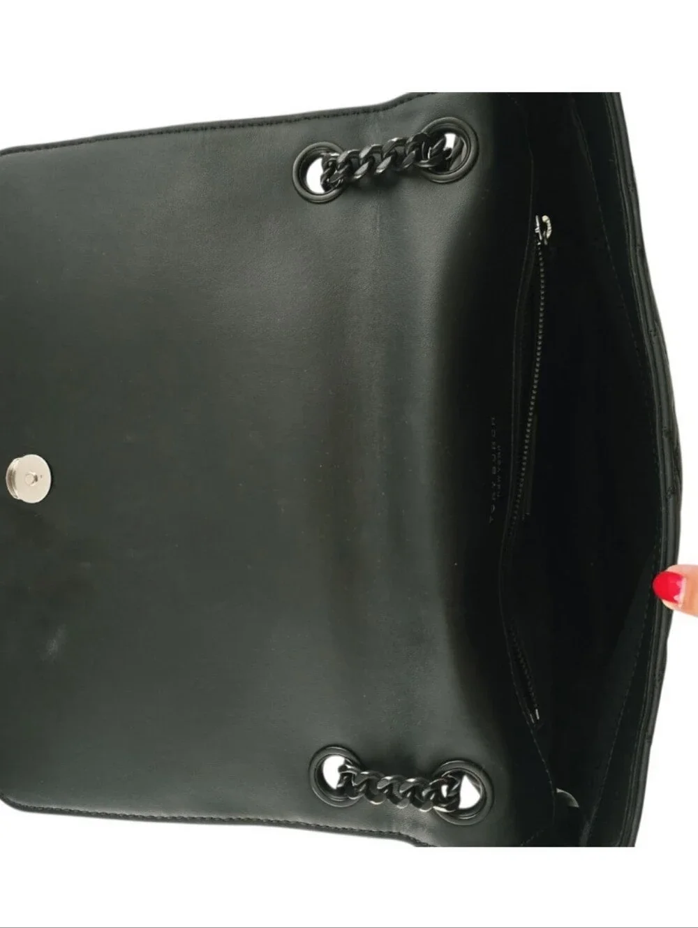 Tory Burch Willa Matte Black Quilted Leather Convertible Shoulder Bag